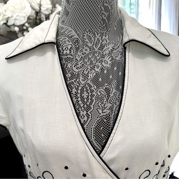 PS…Style Navy Embroidered Retro Wrap Dress – Size 14 - Picture 11 of 16